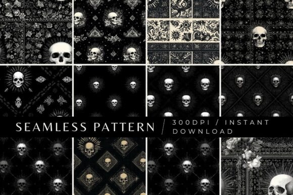 12 Dead Bandana Seamless Patterns