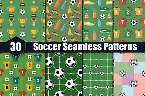 30 Soccer Seamless Patterns