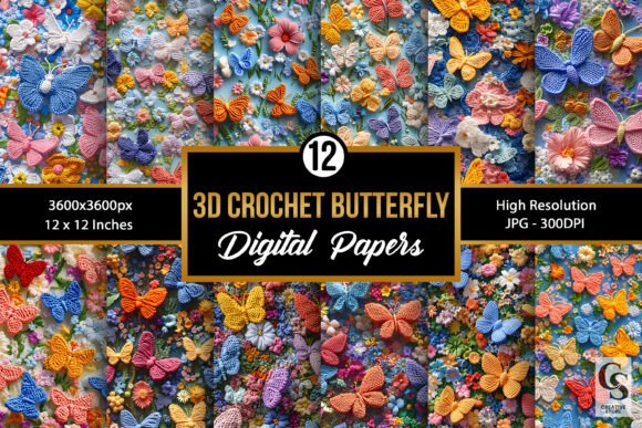 3D Crochet Floral Butterflies Patterns