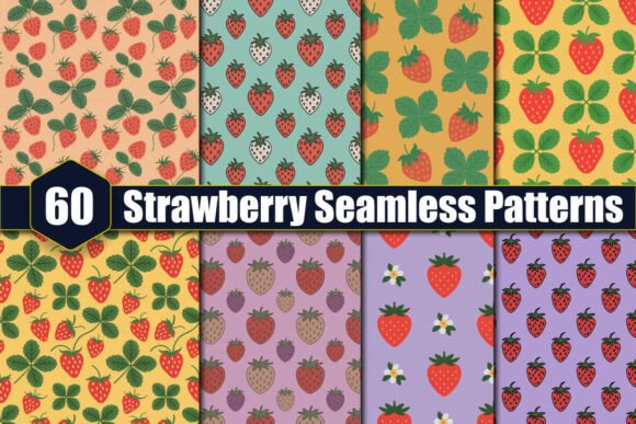 60 Strawberry Seamless Patterns