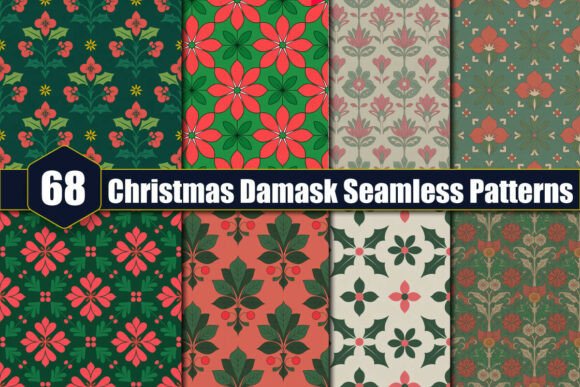 68 Christmas Damask Seamless Patterns: A Comprehensive Guide to High-Quality Digital Assets