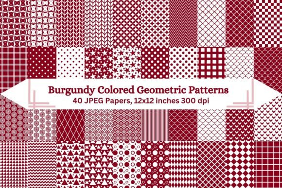 Burgundy Colored Geometric Patterns for Design