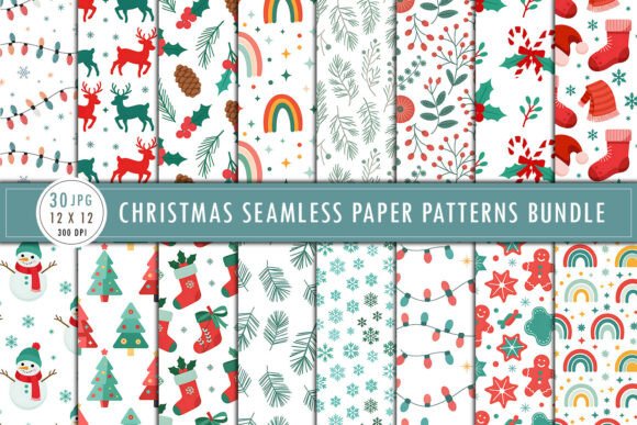 Christmas Seamless Paper Patterns Bundle