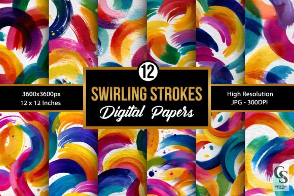Colorful Swirling Brushstrokes Patterns: A Strategic Asset for Creative Branding and Design