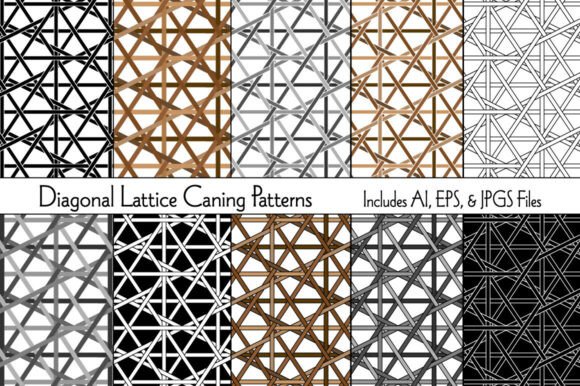Diagonal Lattice Caning Patterns