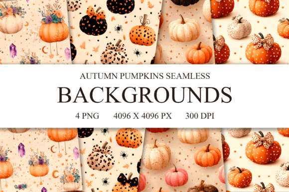 Elevating Seasonal Branding with 4 Boho Autumn Pumpkins Seamless Patterns: A Strategic Asset for Modern Creators