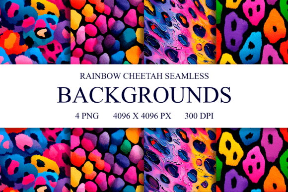 Evaluating 4 Rainbow Cheetah Seamless Patterns for Digital Design Projects