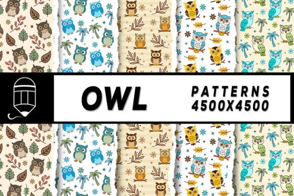 Owls Digital Papers Patterns