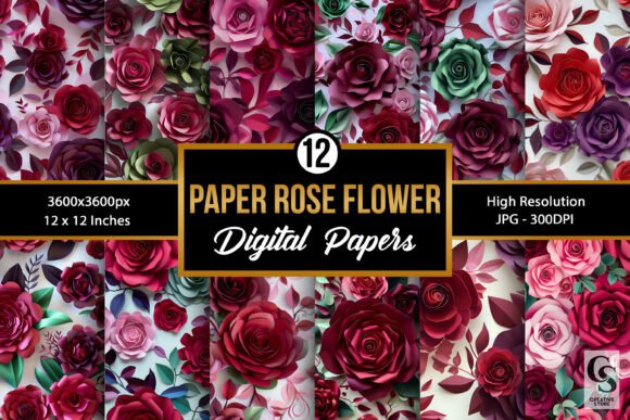 Paper Rose Flowers Seamless Patterns: Elevating Your Creative Projects with Precision
