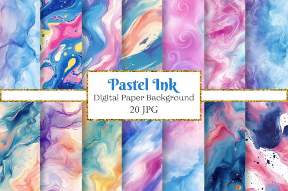 Pastel Ink Textures Seamless Patterns