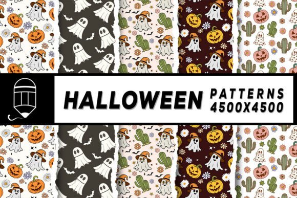Retro Halloween Papers Patterns: A Versatile Design Asset for Every Season