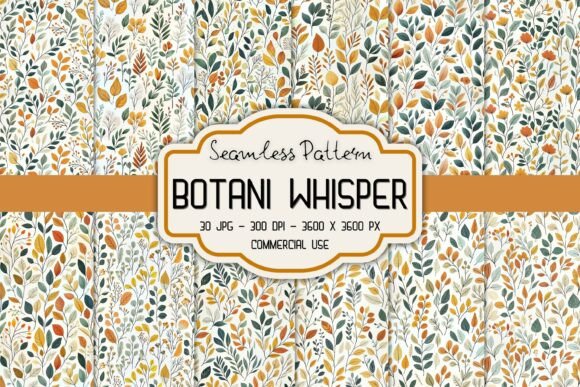 Seamless Botani Whisper Digital Patterns