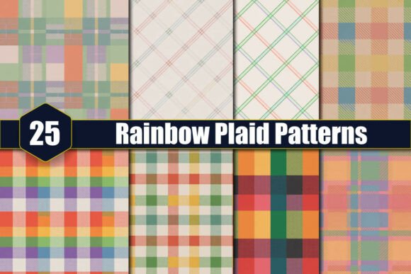 The Vibrant Appeal of 50 AI-Generated Rainbow Plaid Patterns for Modern Design