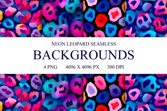 Unlocking Creative Potential with 4 Neon Leopard Seamless Patterns and Digital Paper Collections