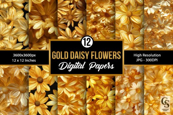 Unlocking Creativity with Gold Daisy Flowers Seamless Patterns