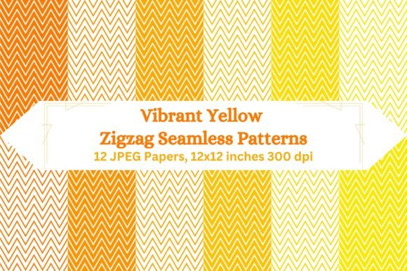 Vibrant Yellow Zigzag Seamless Patterns