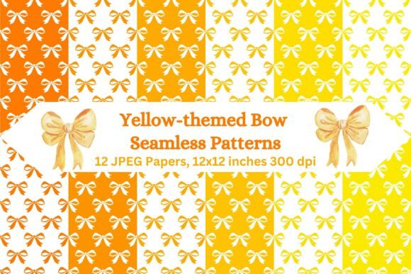 Yellow Bow Seamless Patterns